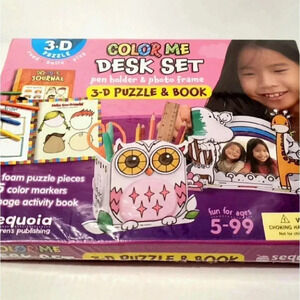Creative 3D Coloring Puzzle & Book DIY Painting with 5 Color markers "Owl"